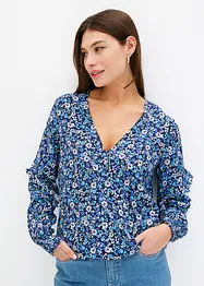 Bedruckte Bluse mit Volant, bonprix