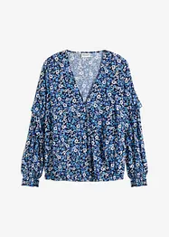 Bedruckte Bluse mit Volant, bonprix