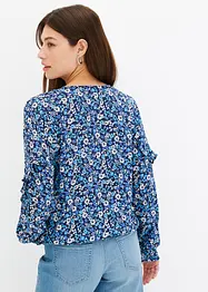 Bedruckte Bluse mit Volant, bonprix