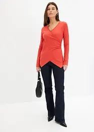 T-shirt côtelé, style portefeuille, bonprix