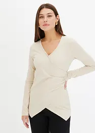 Rippshirt in Wickeloptik, bonprix