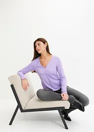 Rippshirt mit V-Ausschnitt, bonprix