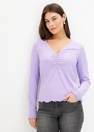 Rippshirt mit V-Ausschnitt, bonprix