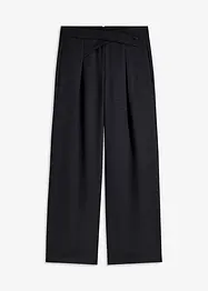 Bundfaltenhose in Leinenoptik mit überkreuztem Bund, bonprix