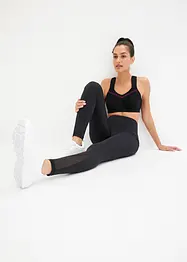 Komfort-Sport-Leggings mit transparentem Mesh und Handytasche, bonprix