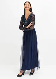 Robe longue à broderie de sequins, bonprix