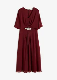 Robe midi en crêpe fin avec strass, bonprix