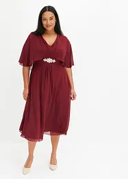 Robe midi en crêpe fin avec strass, bonprix