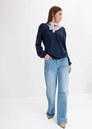 Kuschel-Fleeceshirt mit Perlen, bonprix