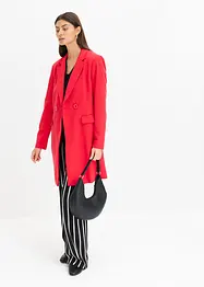 Kurzarm- Rippenpullover mit Viskose, bonprix
