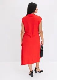 Midikleid mit Drappierung und asymmetrischen Saum, bonprix