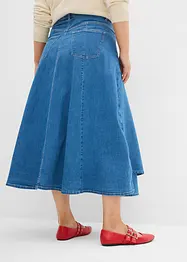 Jupe midi en jean, taille haute, bonprix