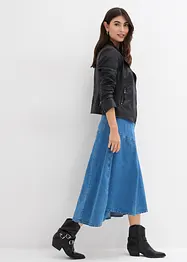 Jupe midi en jean, taille haute, bonprix