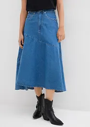 Jupe midi en jean, taille haute, bonprix