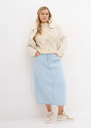 Jupe midi en jean, taille mi-haute, bonprix