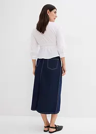Jupe midi en jean, taille mi-haute, toile ultra-douce, bonprix