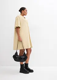 Hemdblusenkleid aus elastischem Bio-Baumwoll-Mix, bonprix