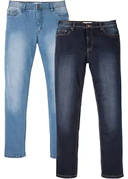 Lot de 2 jeans extensibles Regular légers, droits, bonprix