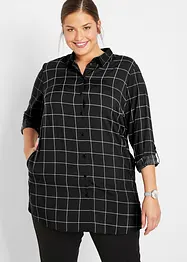 Karierte Longbluse mit Taschen, bonprix