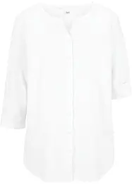 Bluse mit Leinen, 3/4 Arm, bonprix