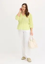 Blouse manches 3/4 en tissu froissé, bonprix