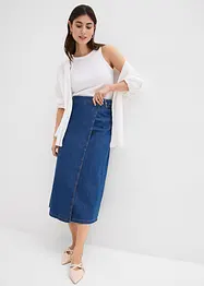 Jupe en jean, style portefeuille, super douce, bonprix