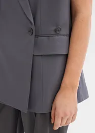Long gilet sans manches à épaulettes, bonprix