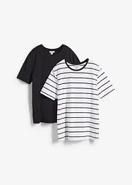 Lot de 2 t-shirts 100% coton, bonprix