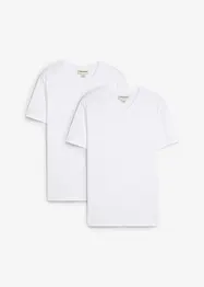 Lot de 2 T-shirts 100% coton, slim, bonprix