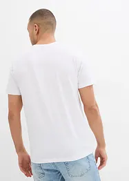 Lot de 2 T-shirts 100% coton, slim, bonprix