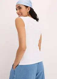 T-shirt en coton extensible avec détail twisté, bonprix