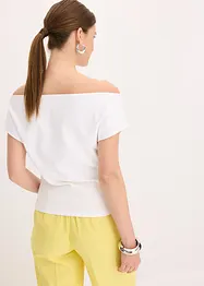 T-shirt col Bardot, 100% coton, bonprix