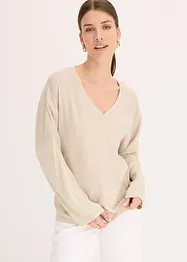 Fledermausshirt mit Satineinsatz, bonprix