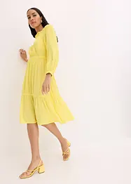 Carmen-Kleid aus strukturierter Viskose, bonprix