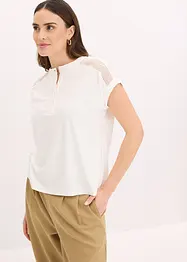 Viskose Shirt mit Spitzeneinsatz, bonprix