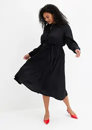 Hemdblusenkleid aus feinem Satin, bonprix