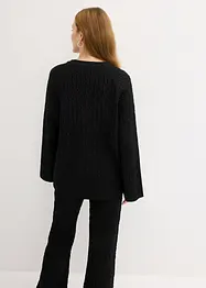 Oversize-Pullover mit Zopfmuster, bonprix
