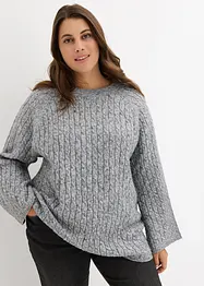 Oversize-Pullover mit Zopfmuster, bonprix