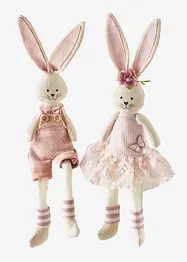 Lot de 2 figurines déco lapins, bonprix