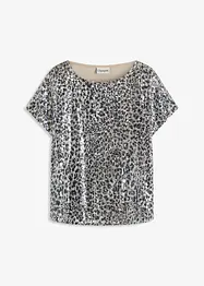 Pailettenshirt mit Leopardenmuster, bonprix