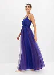 Robe longue en tulle délicat avec dentelle, bonprix