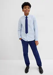 Pantalon chino, chemise manches longues et cravate (ens. 3 pces), bonprix