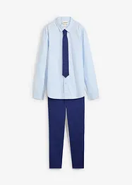 Pantalon chino, chemise manches longues et cravate (ens. 3 pces), bonprix