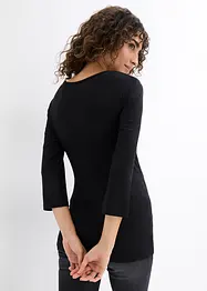 T-shirt de grossesse côtelé avec un joli décolleté, bonprix