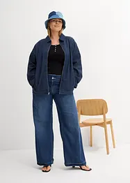 Veste en jean, style blouson, avec fermeture zippée, bonprix