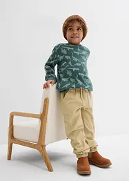 Lot de 2 pantalons taille extensible, 100% coton, bonprix