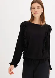 Blouse volantée en jersey, bonprix
