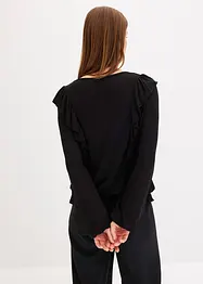 Blouse volantée en jersey, bonprix