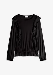 Blouse volantée en jersey, bonprix