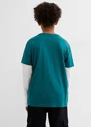 T-shirt 2en1 manches longues, 100% coton, bonprix